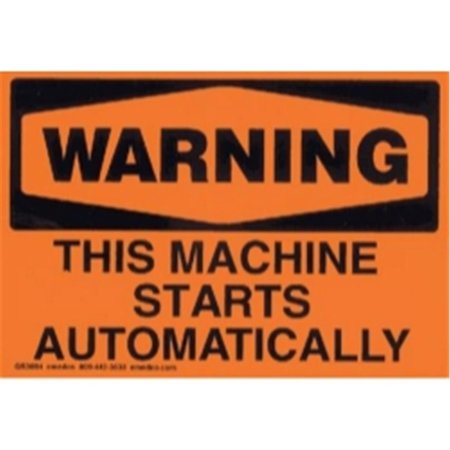 WORKSTATION Machine Starts Automatically Warning Label WO1362966